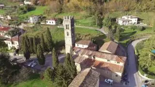 Vista di Bagni di Lucca con drone dji