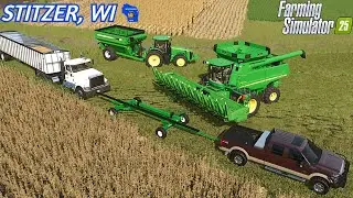 FIRST CORN HARVEST WITH OUR NEW COMBINE??? JD 9770 AND 612C FS25