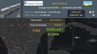 6150km In 2.15 Hours Cayman Island To Mexico - American Truck Simulator - Speed Runs