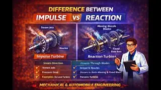 Difference Between Impulse and Reaction Turbines | Steam Turbine| Comparison Table