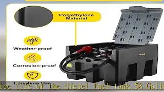 VEVOR Portable Diesel Tank, 58 Gallon Capacity, Diesel Fuel Tank with 12V Electric Transfer Pump, P