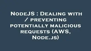 NodeJS : Dealing with / preventing potentially malicious requests (AWS, Node.js)