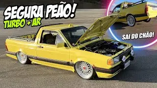 SAVEIRO QUADRADA TURBO COM RODAS BBS TALA 5 - SUSPENSÃO A AR DE MEIA POLEGADA! DIFERENTE DE TUDO