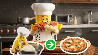 [ AI ] LEGO Chef Starts Making a Pizza from Scratch! 🍕