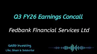 Fedbank Financial Services Q3 FY26 Earnings Concall | Fedfina Conference Call 