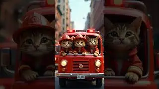 🔥🐱 Brave Firefighter Cats in Action! 🚒💨