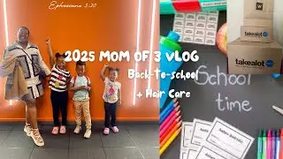 First Vlog of 2025 | Back-to-School Shopping & Natural Hair Care for Kids #momof3 #dayinmylife