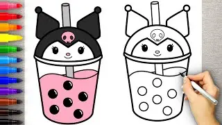 Cute Kuromi Strawberry Milkshake Drawing &ndash; Step by Step for Beginners
