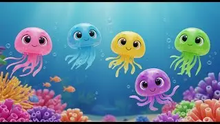 Five Little Jellyfish Float Float Float 🌊 | Nursery Rhymes for Kids & Baby Songs