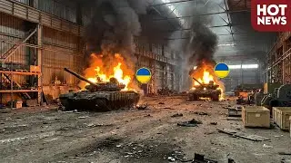 Russia-Ukraine War: Russian Drones Destroy Ukrainian Tanks in Hangar!