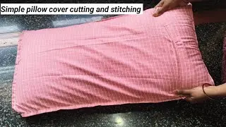 Simple pillow cover cutting and stitching Diy Ruffleyfrill Envelope cushion cover ...