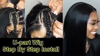 Close Up U-part Wig installation!! Step by Step Install! #upartwig #aprillacewigs #upart