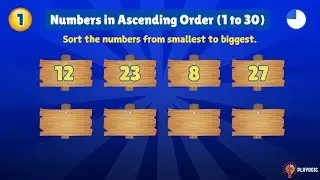 Math Quiz for Children - Sort Numbers in Ascending Order (1 to 30)