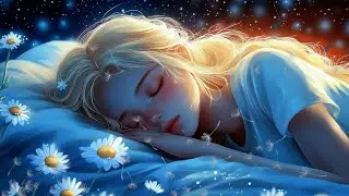Magical Bedtime Music: Dreamy Night Garden with Starry Sky and White Daisies for Deep Relaxation