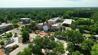 Downtown Cary Arts Center NC Stock Drone Footage | 4K 60 FPS