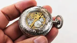 Magic Roman Half Hunter Sliver Steel Hollow Skeleton Quartz Pocket Watch review and giveaway
