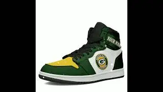 Custom Green Bay Packers Sneaker with your name, Customized Jordan 1 Retro Shoes #gift