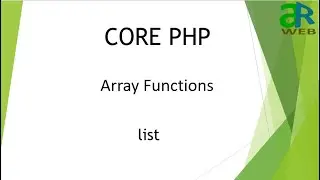 #35 - list in PHP || PHP Array Functions