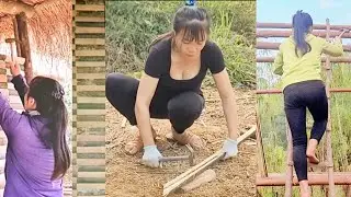FULL VIDEO: 90 days of building a complete bamboo house living alone in the forest.