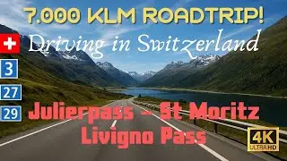Driving in Switzerland 🇨🇭 | Julierpass &ndash; St. Moritz &ndash; Livigno Pass (4K Real Time)