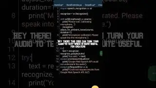 speech to text #programmingtutorial