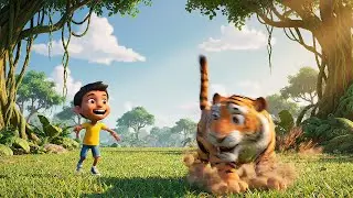 Five Little Tigers Riding Fast | Nursery Rhymes for Kids & Baby Songs
