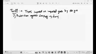Economics: Tariffs & World Trade Organization