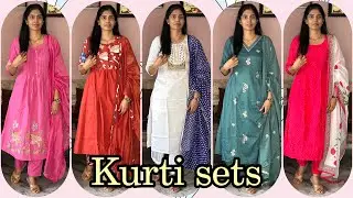 Stylish and trendy Aline kurti sets with dupatta for women from amaozn|Amazon haul|Ramya