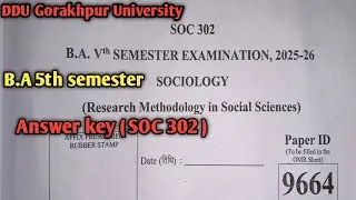SOC 302 Answer key B.A 5th semester || Sociology paper ID 9664 || #sociology #soc302 #ba5thsemester
