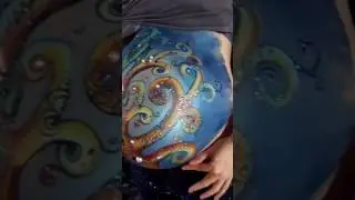 Kaths tree of life klimt baby bump pregnancy art body bling