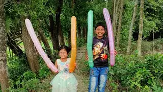Miniature Outdoor fun with Roket Balloon and learn colors Episode-40