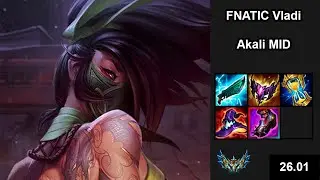 FNATIC Vladi (Akali) vs (Orianna) - EUW Challenger - New season Patch 26.01