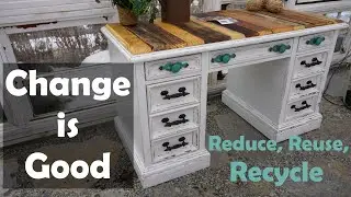 Transform an Old Desk into a Rustic Potting Bench