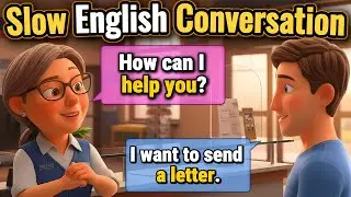 Learn English Listening | Slow English Conversation at the Post Office for Beginners Speak English