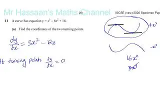 0580/04/SP/20 (IGCSE) 2020 Specimen Paper 4 Q11 Applying Differentiation