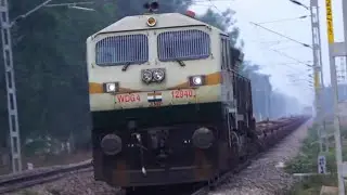 WDG 4 hauls empty freight train Indian railway