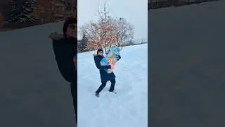 Winter Fun = Zero skills + Full speed😍 #youtubeshorts #snowboarding #funtime #wintervibes
