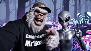 Йети встречает настоящего пришельца в лесу! 👽😭