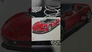 Ferrari sf90🐎 stradale realistic drawing🥵 #youtubeshorts #ferrari