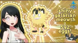 ♡ SHINY GALARIAN MEOWTH in 592 eggs using Masuda Method! (Pokemon Sword) ♡