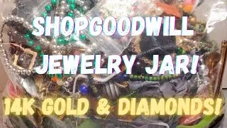 14K Gold & Diamonds in my ShopGoodwill Jewelry Box! Jewelry Jar Unboxing!