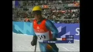 Michael Milton races the Downhill at the 2002 Winter Paralympic Games