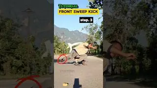 Learn Front sweep kick🔥🥋 Tutorial ✅#short #karate #tutorial #taekwondo #martialarts #kick #boxing