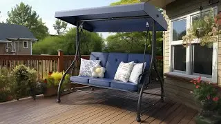 Installation | FUNGYARD 3-Seater Porch Swing Chair Gazebo