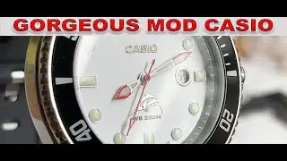 CASIO Duro MDV-106 Diver mod watch white dial steel logos C3 Lume hands markers round date