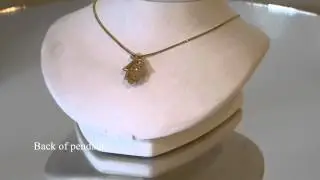 Diamond Hamsa Pendant - white and yellow gold