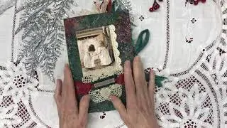 Christmas/Holiday/Winter themed junk/mixed media art journal