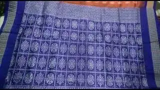 best quality orange and blue color combination beautiful papa silk.
