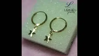 18K Gold Star Hoop Earrings for Women Dangle Mini Star Hoop Earrings