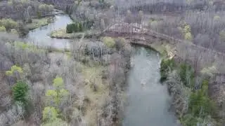 Flying over Manistee River in Spring